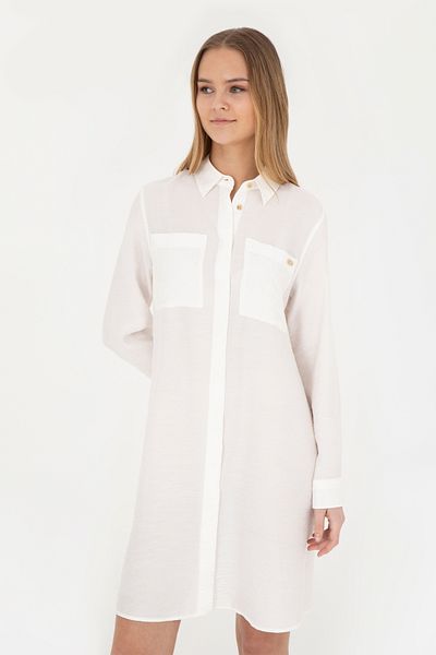 U.S. Polo Assn. Γυναικείο Εκρού Μίνι Μέγεθος Υφαντό Φόρεμα 50285640-vr019