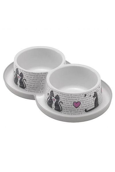 Moderna Trendy Double Cat Food Container 2X350 ml