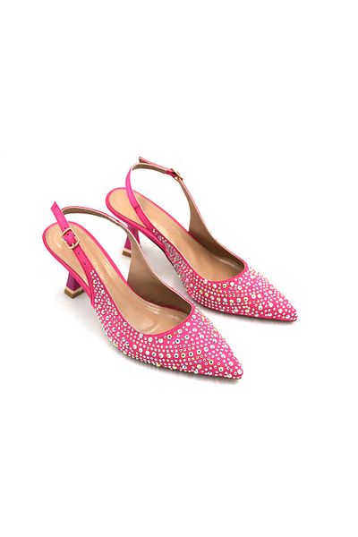 Prego Women's Fuchsia Closed Toe and Drop Stone Heels - Park Fashion