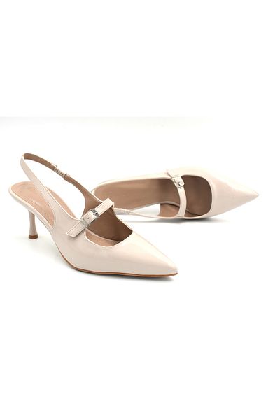 Prego Pine Cone Patterned Heeled Women's Shoes - TEN