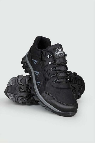 Prego Ανδρικά αθλητικά παπούτσια Wanderfull Comfortable Black Smoked - Battal Size 3007