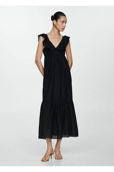 MANGO Woman Rochie texturată cu volan