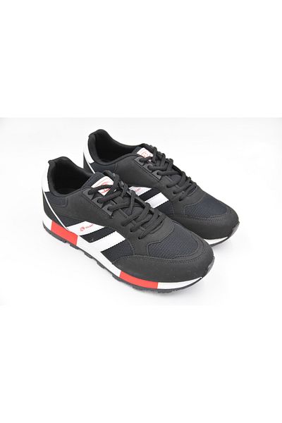 M.P. M.P 1548 Orthopedic Black Men's Casual Running and Walking Sneaker Shoes BLACK WHITE
