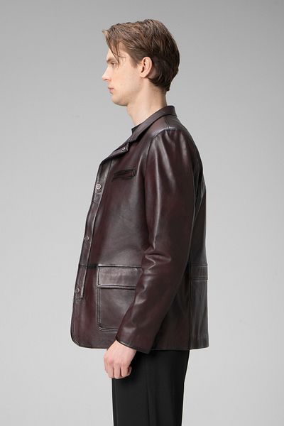 Dericlub E1031-1 Real Chestnut Leather Men's Coat