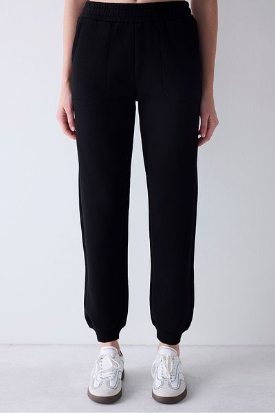 Penti Black High Waist Ribbed Sweatpants