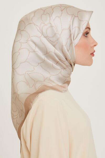 Armine Μεταξωτό φουλάρι 2025 Χειμώνας - 9222-84 Κρεμ Μπεζ Τυλίγμα