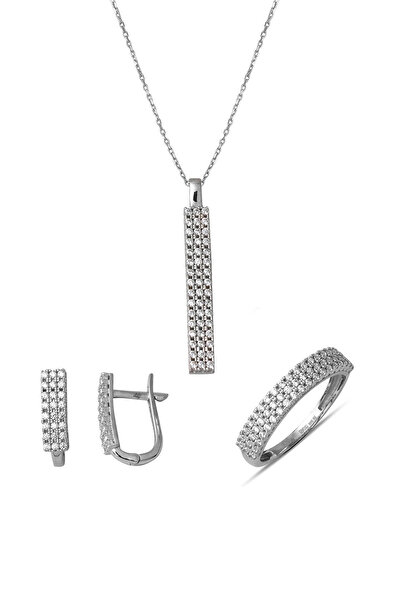 Bilezikci Su Yolu Tasarım 14 Ayar Beyaz Altın Spor Set