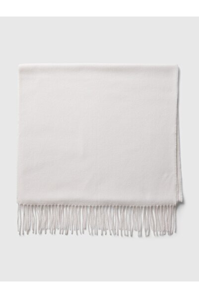 GAP Kadın Kırık Beyaz Püskül Detaylı Atkı