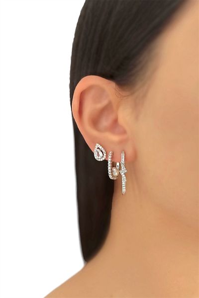 Çlk Accessories Premium 3-Piece Stone Lightning Earring Combination