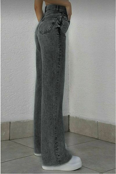 TRENDNATUREL Esse Gold Icon 90S - Smoked Lycra, High Waist Palazzo Loose Jeans