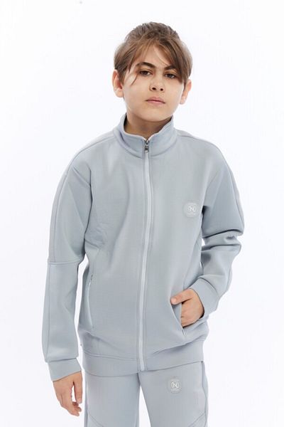 XO Kids Lace-Up Half Turtleneck Double Pocket Zippered Boys' Tracksuit Set 5-14 Years 5016