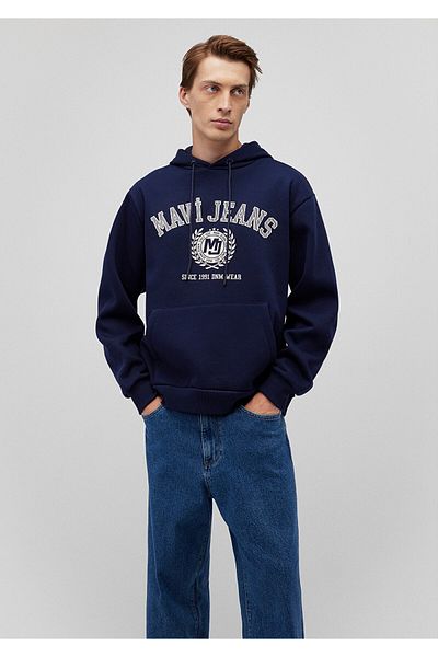 Mavi Φούτερ με στάμπα τζιν Navy Blue 0s10201-84371