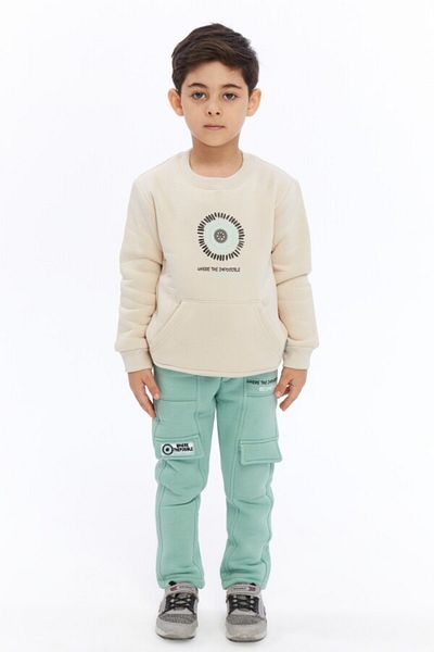 XO Kids Σετ αγορίστικη φόρμα - κορδόνια, λαστιχένια μέση, πολλαπλές τσέπες, ψηφιακή εκτύπωση 2-7 ετών 4011