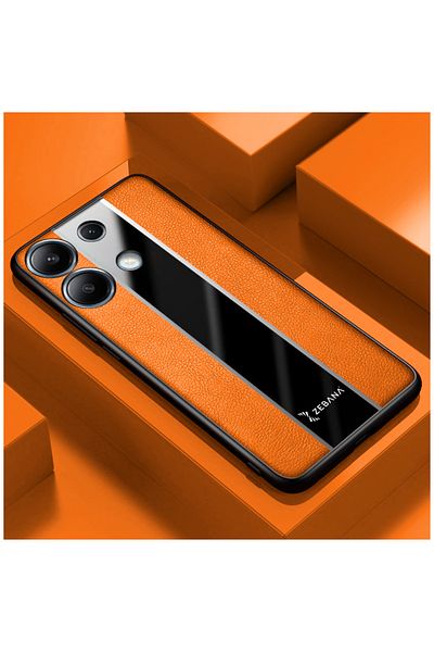 Zebana حافظة متوافقة مع هاتف Xiaomi Redmi Note 14S حافظة جلدية فاخرة من Zebana باللون البرتقالي