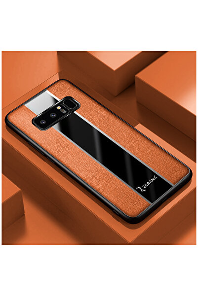 Zebana Samsung Galaxy Note 9 Uyumlu Kılıf Premium Deri Kılıf Kahverengi