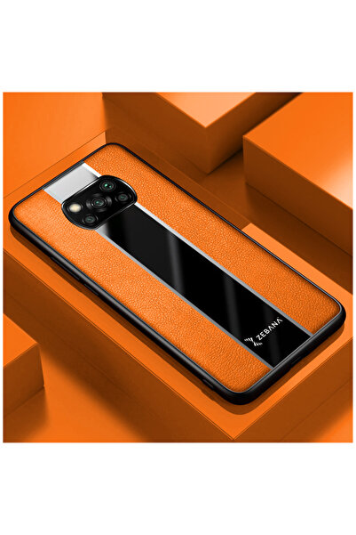 Zebana حافظة جلدية فاخرة متوافقة مع هاتف Xiaomi Poco X3 باللون البرتقالي