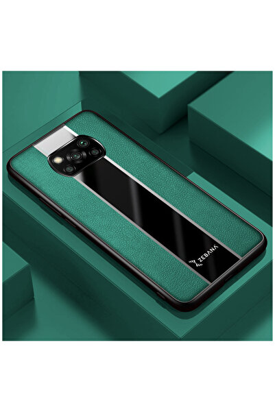Zebana Xiaomi Poco X3 NFC Uyumlu Kılıf Premium Deri Kılıf Yeşil