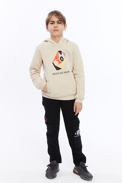 XO Kids Boy's Tracksuit Set - Hooded, Lined and Elastic Waist, Double Pocket, 8-14 Years 6014