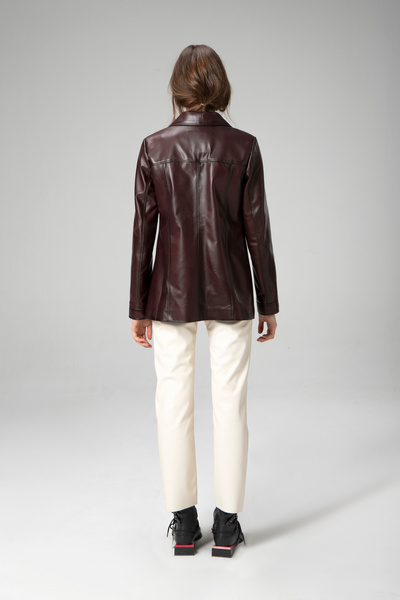 Dericlub Stella Women's - Chestnut Genuine Leather Classic Jacket