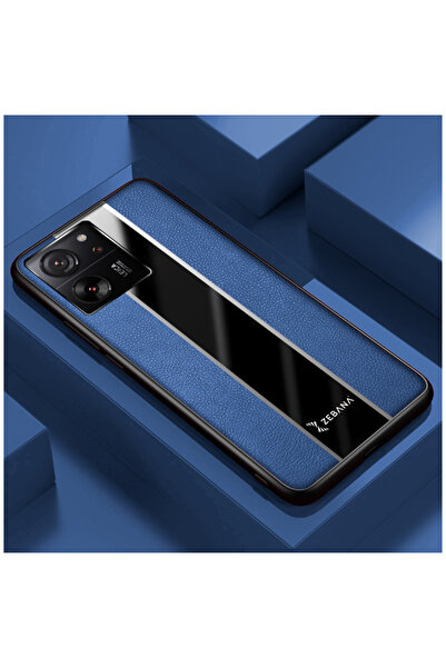 Zebana Xiaomi Mi 13T Pro Uyumlu Kılıf Premium Deri Kılıf Mavi