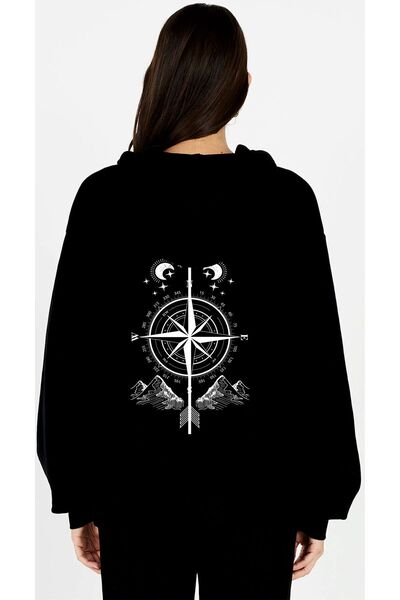 modaberry Cardigan Busolă Tasar - Cardigan cu buzunar cu fermoar, cu glugă su...