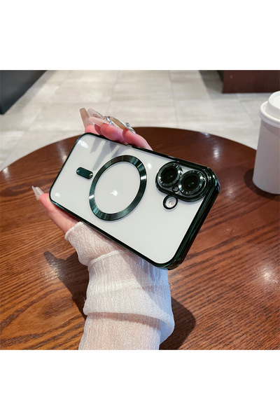 halkhouse iPhone 16 Plus Kılıf Kamera Lens Korumalı Magsafe Şarj Özellikli De...