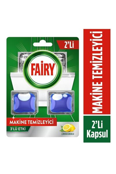 Fairy Bulaşık Makinesi Temizleyici, Kolay Temizlik, Limon Kokulu, 2 Kapsül