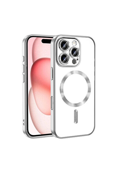 UnDePlus Apple iPhone 16 Pro Max Kılıf Magsafe Kamera Lensli Korumalı Şeffaf Silikon Kapak