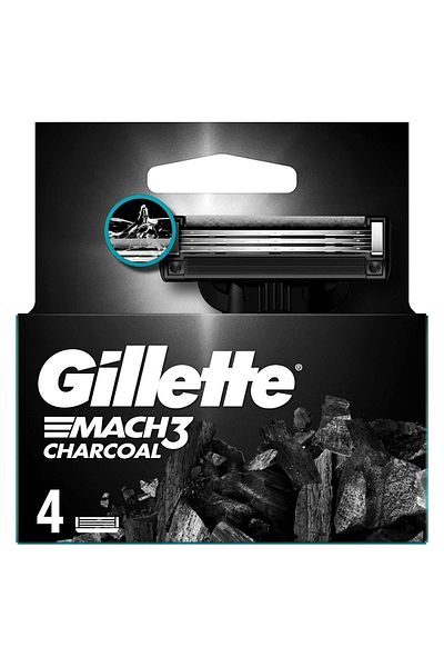 Gillette Mach3 Charcoal 4-piece Spare Shaving Blade Set