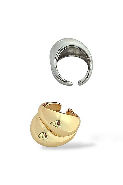 Çlk Accessories حلقة منحنية فاخرة قابلة للتعديل مكونة من صفين