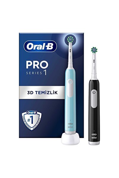 Oral-B Pro Series 1 İkili Paket, Siyah ve Mavi Şarjlı Diş Fırçaları