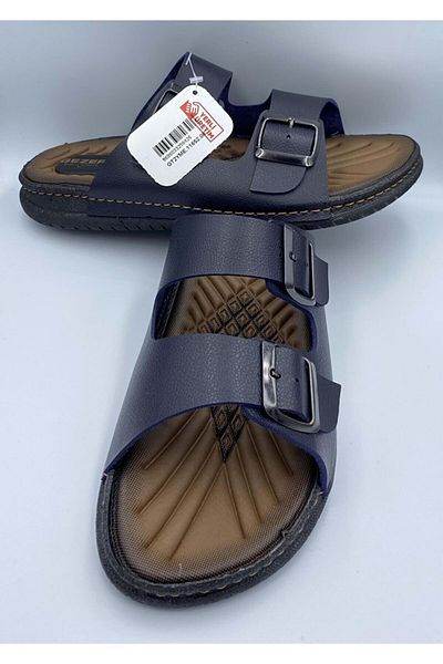 moda ayakkabım Pantofi de modă 4521 Papuci cu talpă confortabilă pentru bărbați, albastru marin