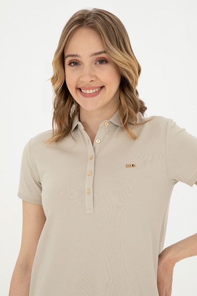 U.S. Polo Assn. Πέτρινο πλεκτό γυναικείο φόρεμα - 50285859 -VR049