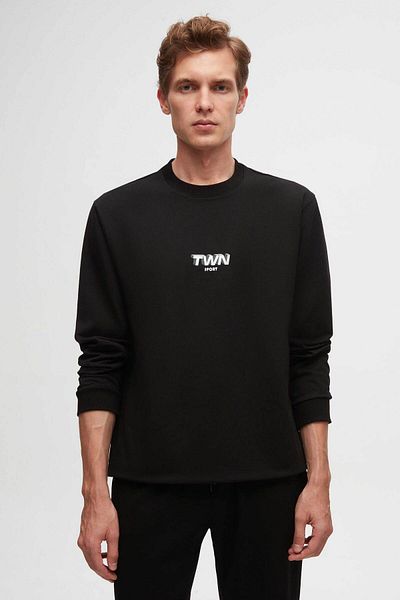 Twn Φούτερ με μαύρη στάμπα Relaxed Fit