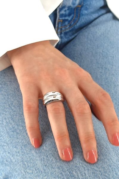 Çlk Accessories Premium Adjustable 2 Row Curved Ring
