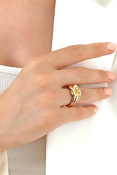 Çlk Accessories Premium ADjustable Plate Ring - knot DetaileD