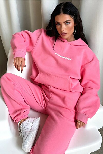 SeusCraft That So Fetch Sweatshirt Eşofman Altı Jogger - Pembe Baskılı Eşofman Takımı Kapüşonlu