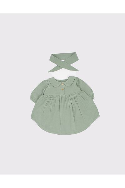 rg kidsstore Muslin Baby Collar Dress and Buckle