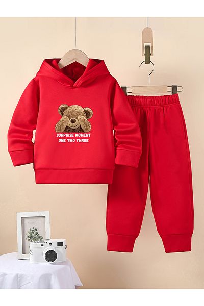 Let's Wear Комплект от суитшърт и анцуг от трета прежда за момчета/момичета - 2 части спортен комплект