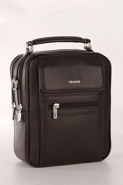 Grande 4588 100% Genuine Leather Men's Handbag Crossbody Bag Brown