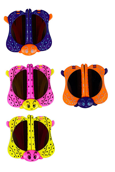 Toyaş 4 Pieces Butterfly Themed Plastic Folding Glasses Party - Gift Entertainment Eye