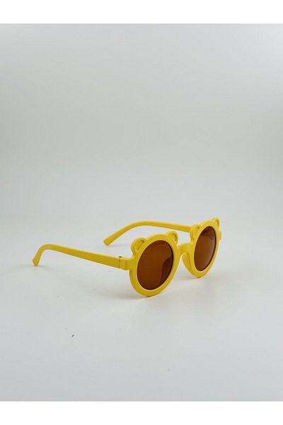 GlimmerGroove Children's Sunglasses with Teddy Bear for 1-9 Years White Glasses