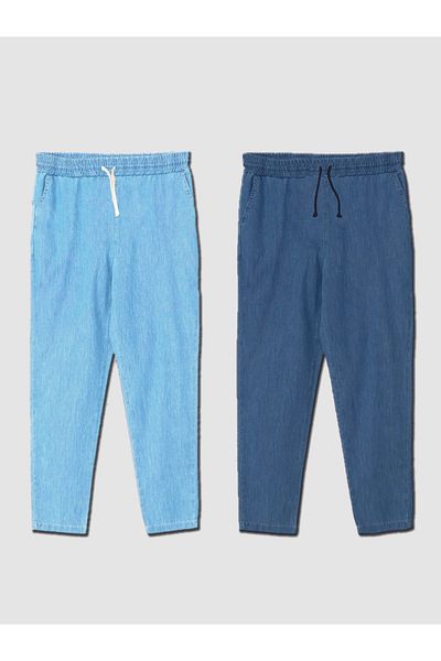 REFA COLLECTİON 2-Piece Large Size Elastic Waist Jeans