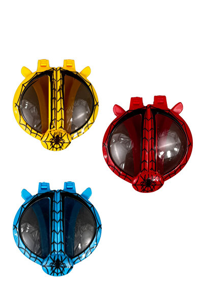 Toyaş Man Themed Spider Plastic Glasses - 3 Pieces, Folding, Gift Fun