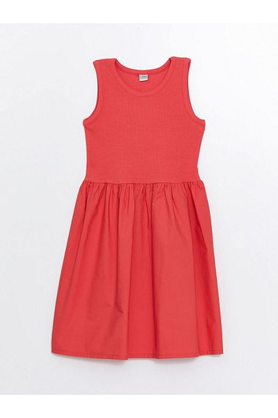 LC Waikiki Lcw Kids Red Crew Neck Girl's Dress