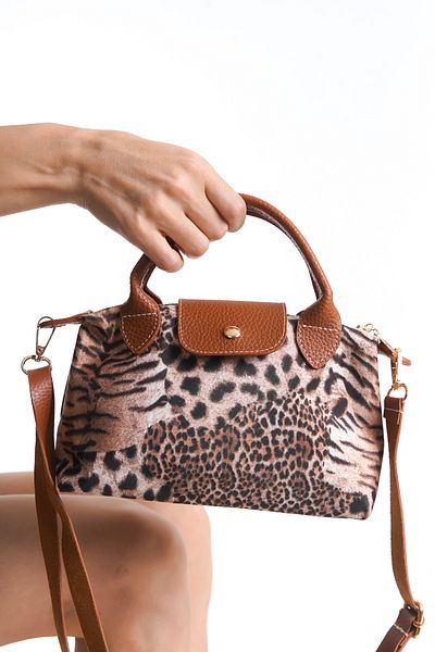 Moda Değirmeni Geantă de mână și de umăr pentru femei Leopard BG1199-301-0001