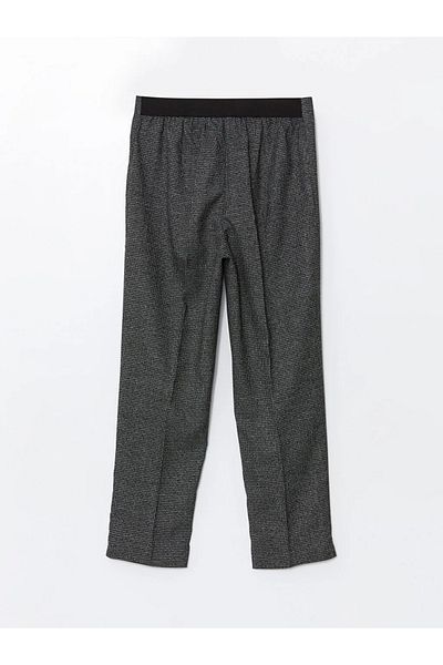 LC Waikiki Lcw Grace Anthracite Plaid Elastic Waist Houndstooth Patterned Women's Trousers