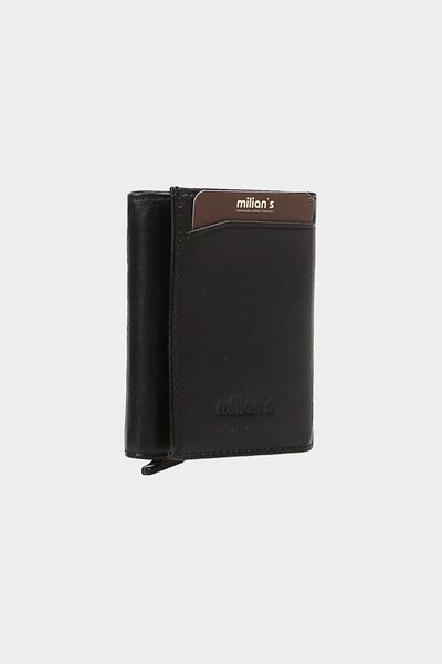 Milian's 3770 Mechanism Genuine Leather Vertical Wallet with Paper Money Tank Milian's
