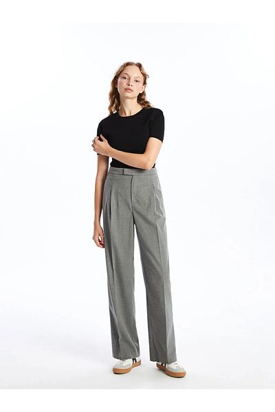 LC Waikiki Lcw Vision Gray Mel - Navy Blue Standard Fit Women's Trousers