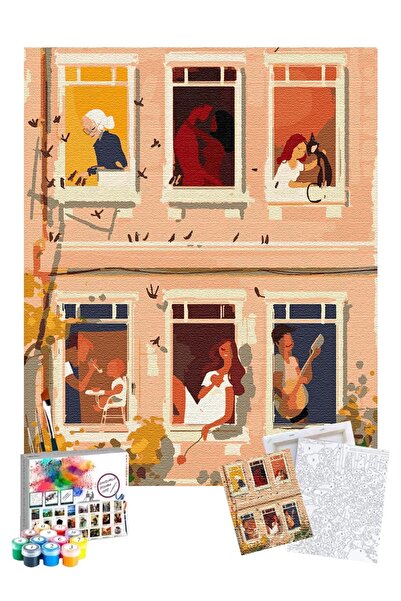 Tabdiko Sayılarla Boyama Seti 40 x 50 cm Tuval Şasesine Gerili Cam Kenarı